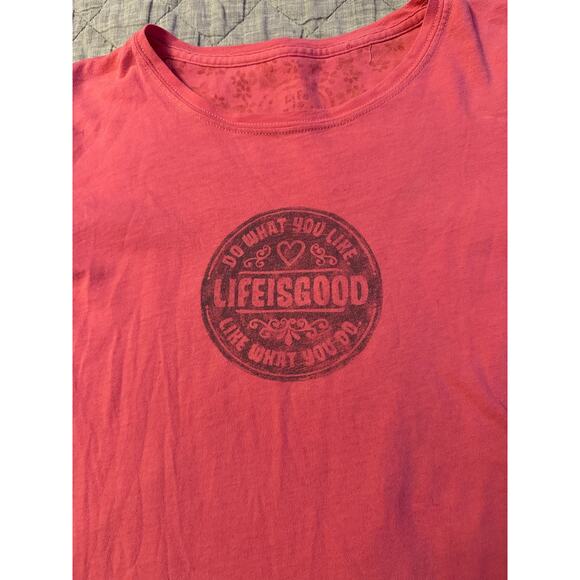 Life Is Good Women’s Pink Long Sleeve Graphic Tee Do What You Like Size M - Picture 3 of 11